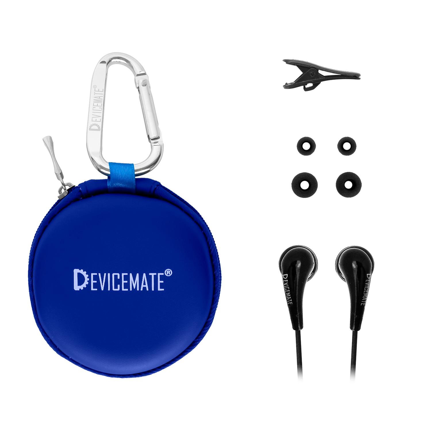 DEVICEMATE® SD 255-CTB In-Ear Stereo Earphones[Cobalt Blue] Case